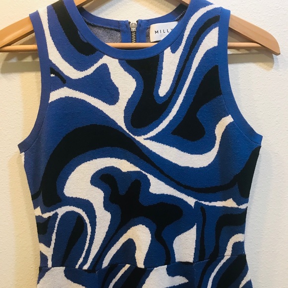 EUC Milly Fit and Flare Abstract Swirl Dress Small - Picture 3 of 7